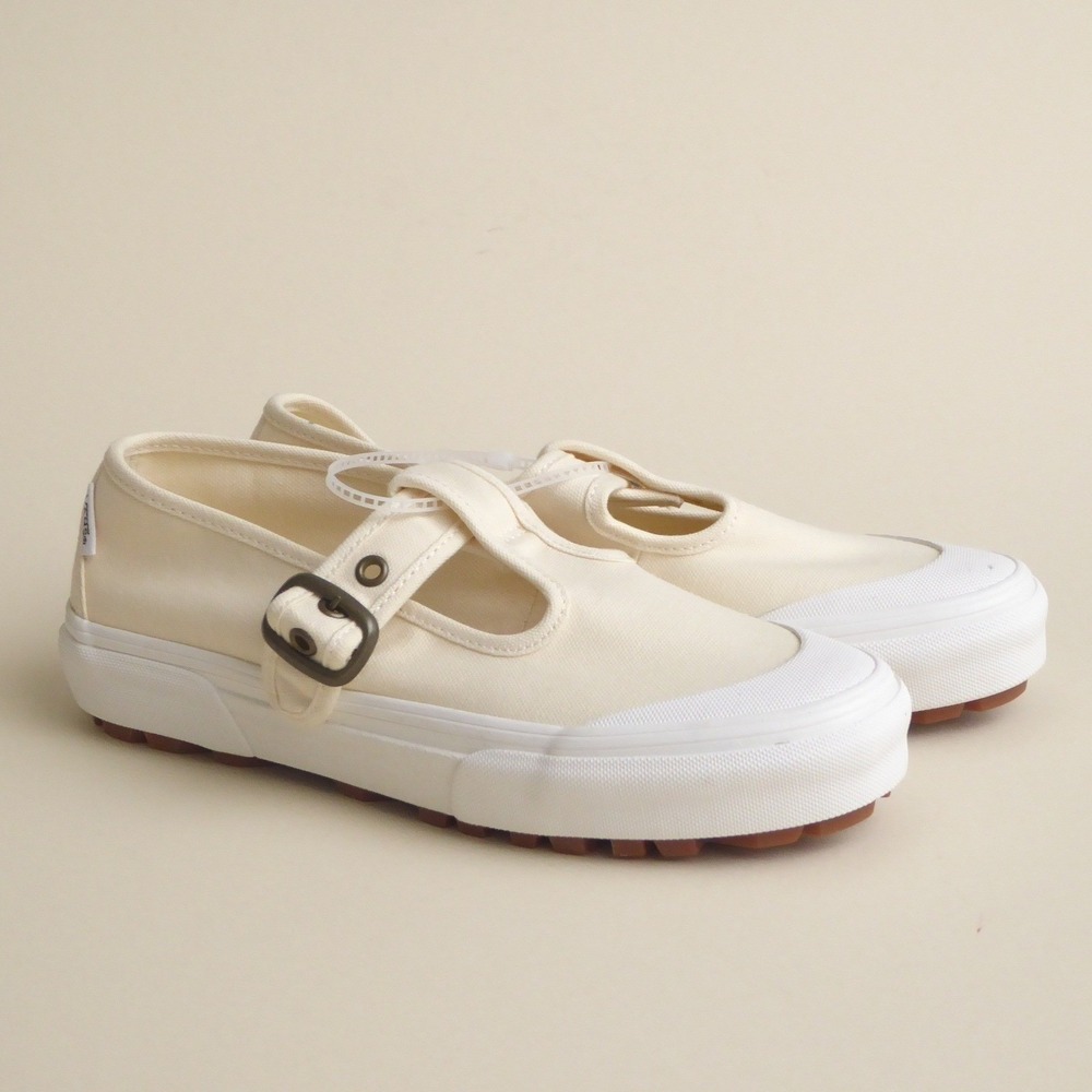 NEW Vans Style 93 Mary Jane Sneakers Shoes Buckle Cream White Canvas Womens 5.5